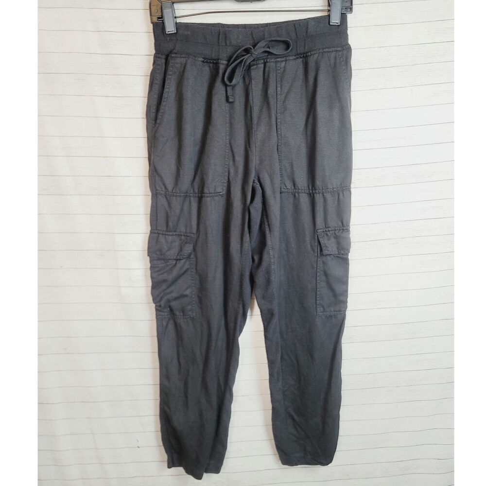 MONROW UTILITY CARGO JOGGERS IN BLACK, SZ SMALL
